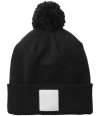 BB338R B338R Beechfield Appliqué Patch Pom Beanie Black / White colour image
